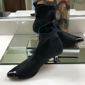 Nanette Black Stretch Ankle Boots